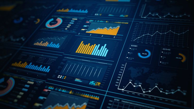 3D HUD analytics dashboard